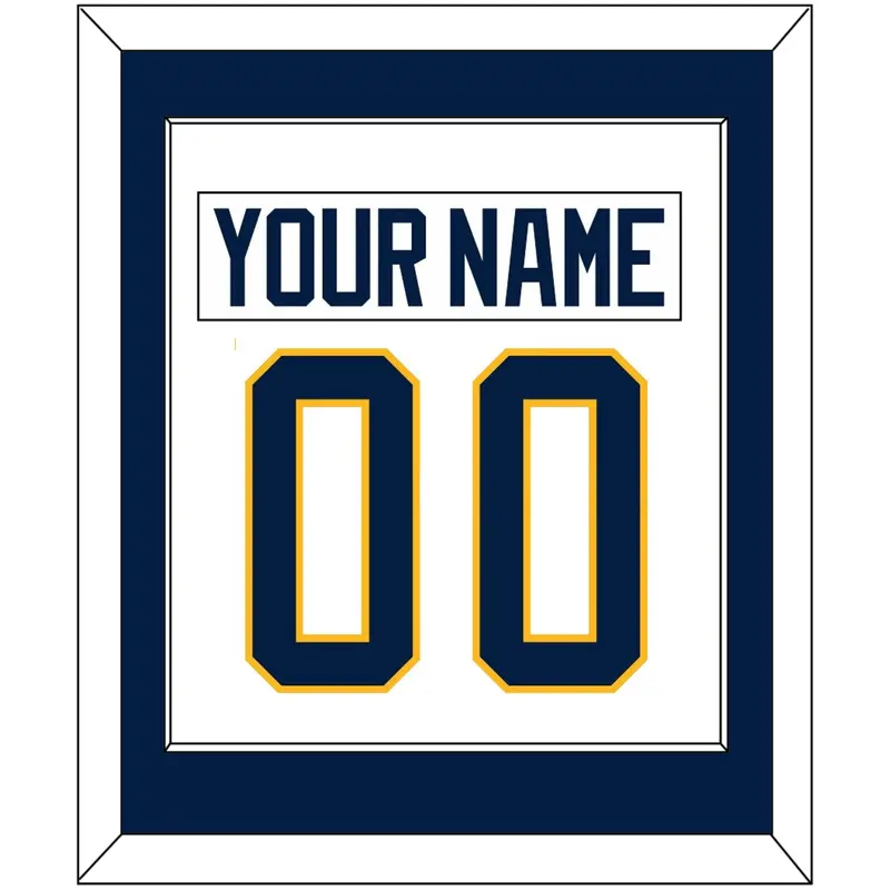 Buffalo Nameplate & Number (Back) Combined - Road White (2010-2020) - Single Mat 1