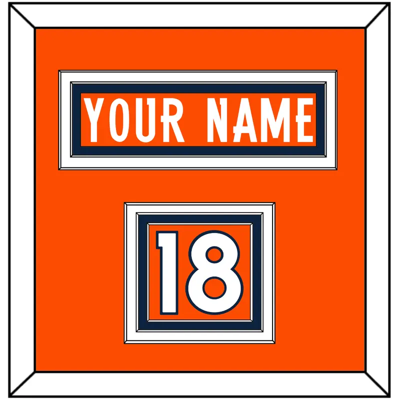 Denver Nameplate & Number (Shoulder) - Home Orange (2012-2023) - Triple Mat 2