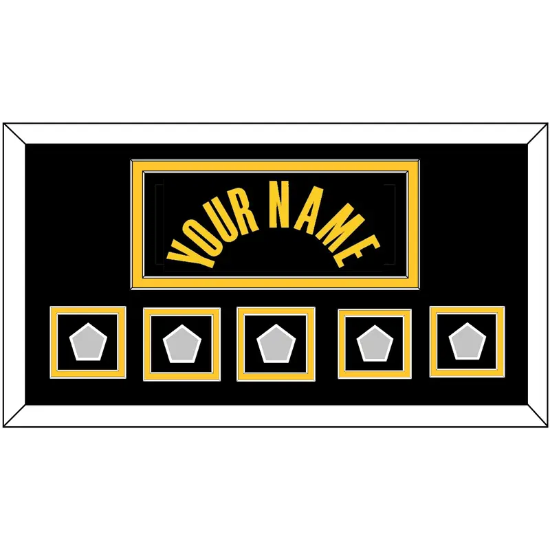 Los Angeles Name & 5 Finals Patches - Black Mamba (2017-2018, 2020) - Double Mat 3
