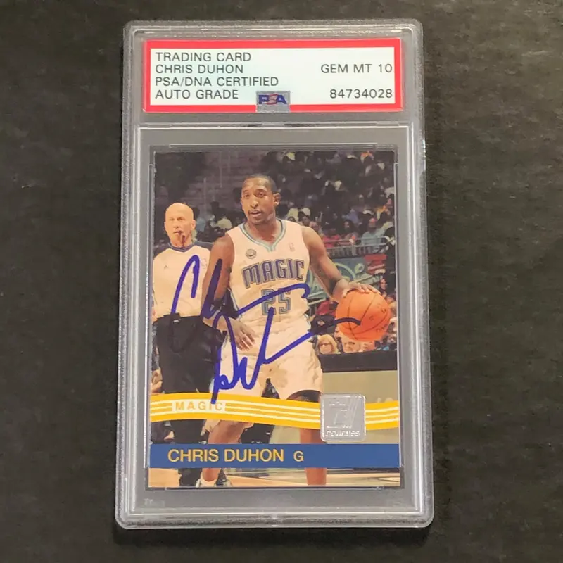 2010-11 Panini Donruss #175 Chris Duhon Signed Card AUTO 10 PSA Slabbed Magic
