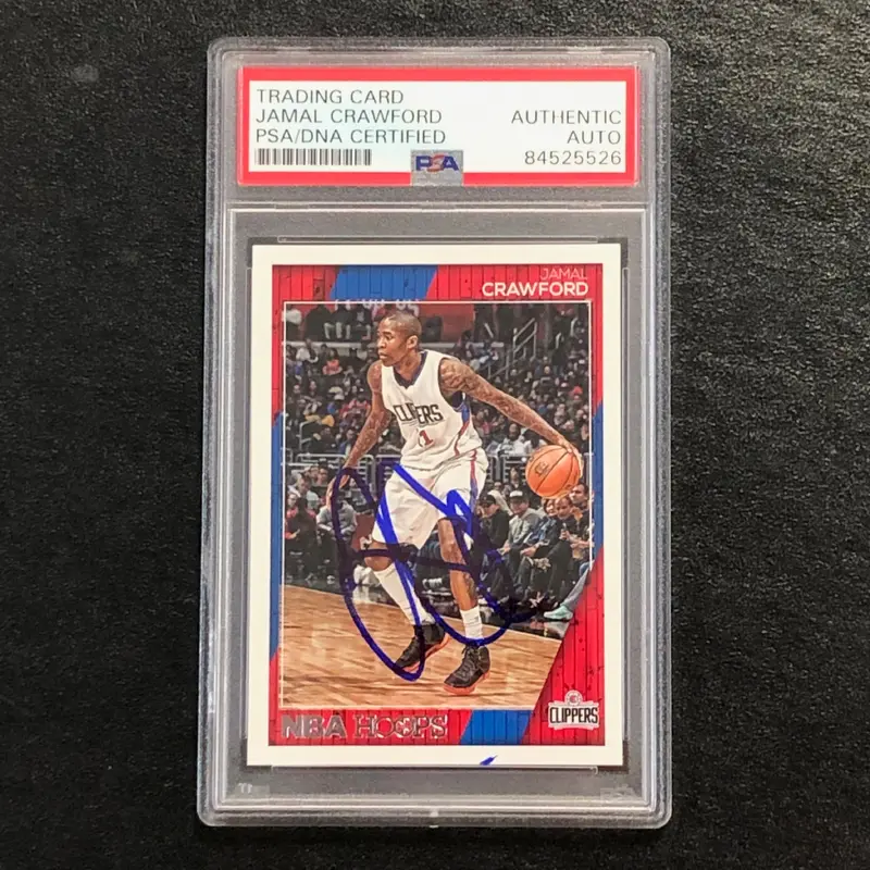 2016-17 NBA Hoops #33 Jamal Crawford Signed Card AUTO PSA Slabbed Clippers