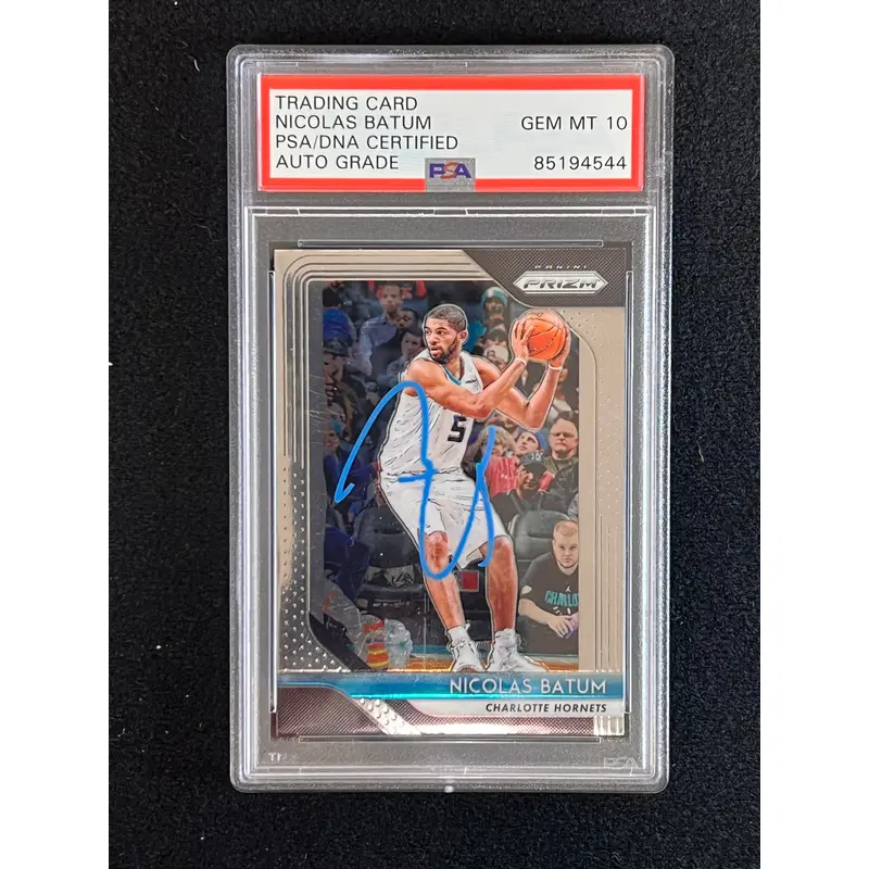 2018-19 Panini Prizm #20 Nicolas Batum Signed Card AUTO 10 PSA Slabbed Hornets