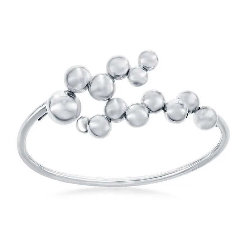 Sterling Silver Multi Bead Bangle