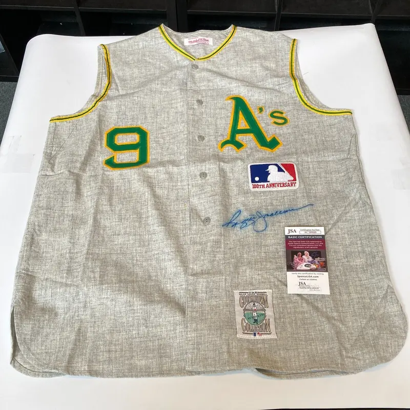 Reggie Jackson Signed Oakland A's Authentic Mitchell & Ness Jersey JSA COA