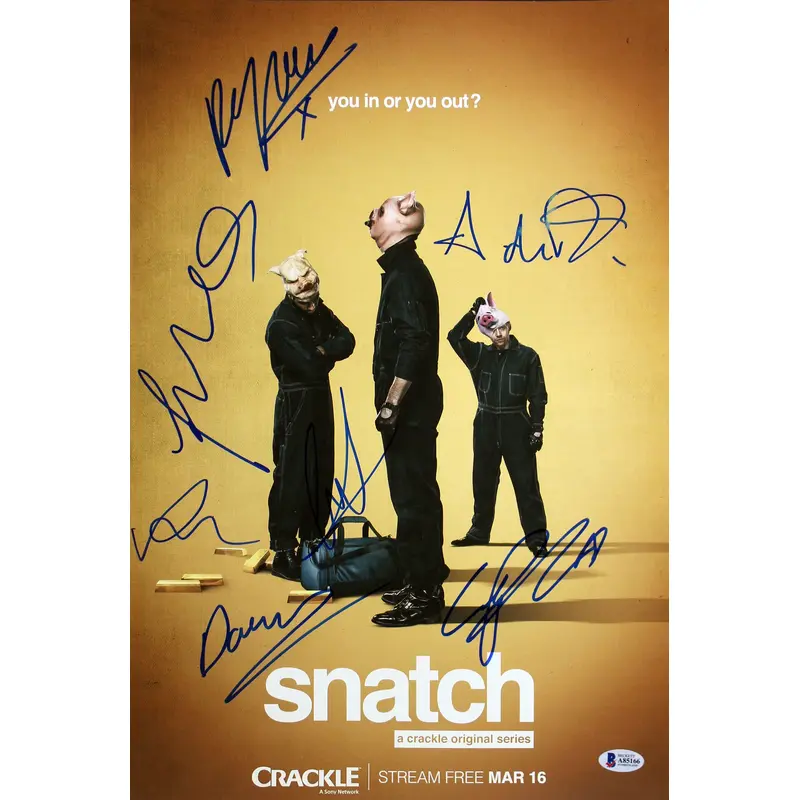 Snatch (7) Grint, De Rakoff +5 Signed 12x18 Mini Movie Poster BAS #A85166
