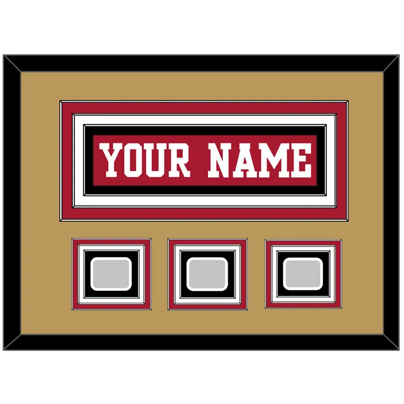 San Francisco Nameplate & 3 Super Bowl Patches - Home Red - Triple Mat 5