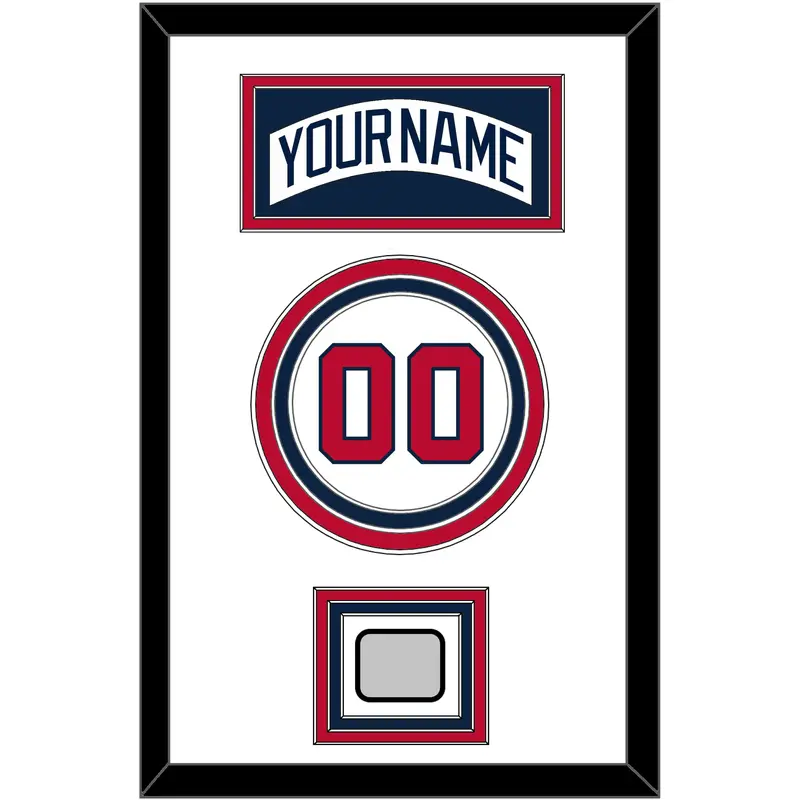 Atlanta Nameplate, Number & World Series Jersey Patch - Home White (1987-2004) - Triple Mat 2