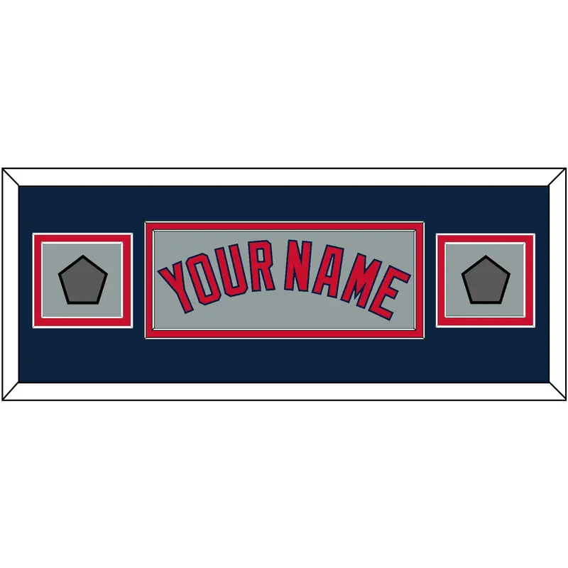 Boston Name & Two World Series Champions Patches - Road Gray - Double Mat 8