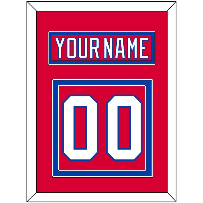 Washington Nameplate & Number (Back) - Road Red (1987-1995) - Double Mat 2