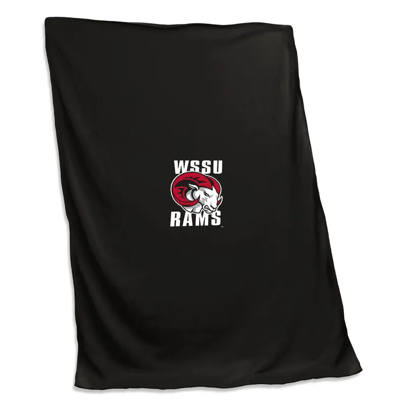 Winston Salem State Black Sweatshirt Blanket (Screened)