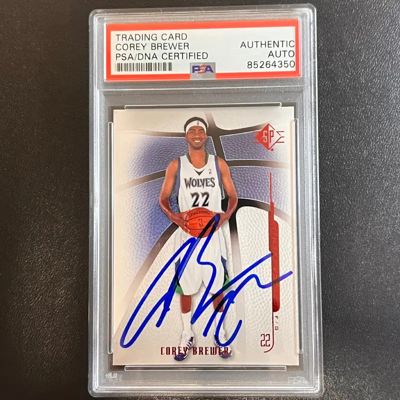 2008-09 Upper Deck SP #22 Corey Brewer Signed Card AUTO PSA Slabbed Timberwolves