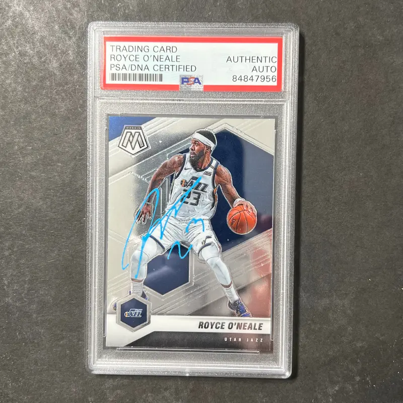 2020-21 Panini Mosaic #78 Royce O'Neale Signed Card AUTO PSA Slabbed Jazz