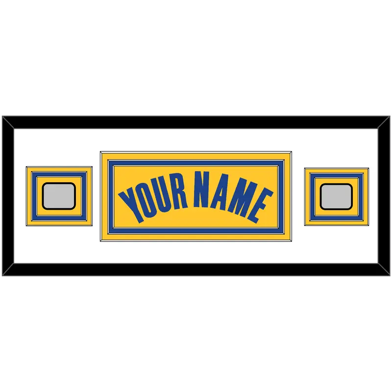 Golden State Name & 2 Champions Patches - Yellow Statement (2019-2022) - Triple Mat 2