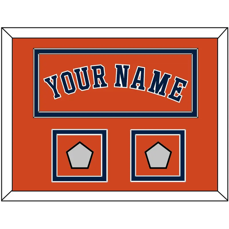 Houston Name & 2 World Series Jersey Patches - Alternate Orange - Double Mat 3