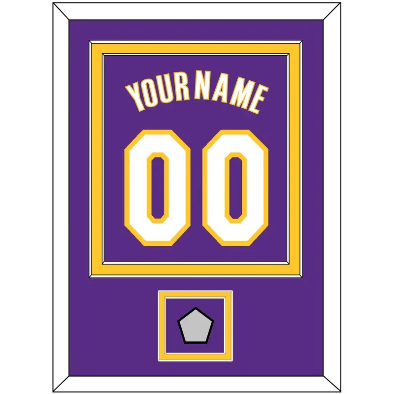 Los Angeles Name & Number With Trophy Patch - Road Purple (1999-2004) - Double Mat 2