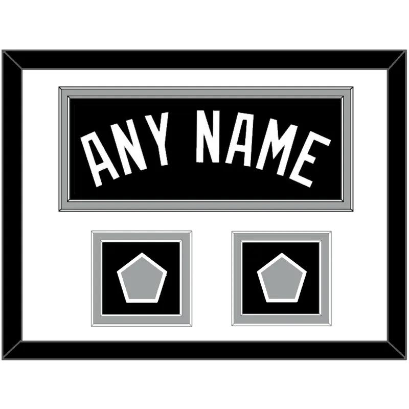 San Antonio Name With 2 Finals Patches - Road Black (2002-2017) - Double Mat 1