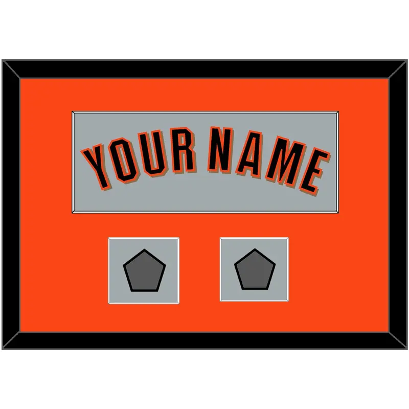 San Francisco Name & 2 World Series Jersey Patches - Road Gray (2010-2021) - Single Mat 3