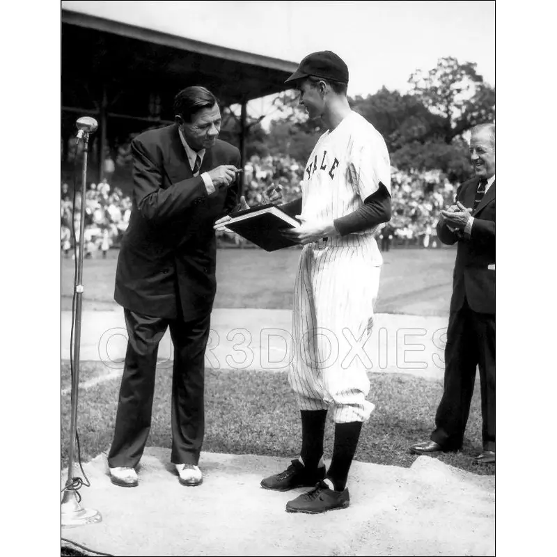 Babe Ruth George Bush 11X14 Photo - 1948 Yankees Yale President - 2016