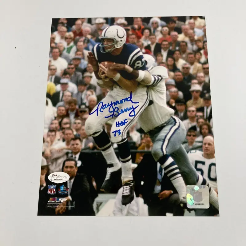 Raymond Berry Signed 8x10 Photo Colts JSA COA