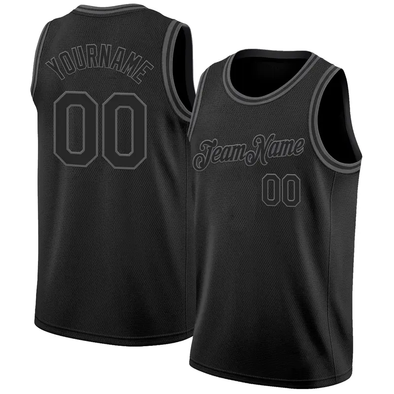 Custom Black Steel Gray Authentic Basketball Jersey