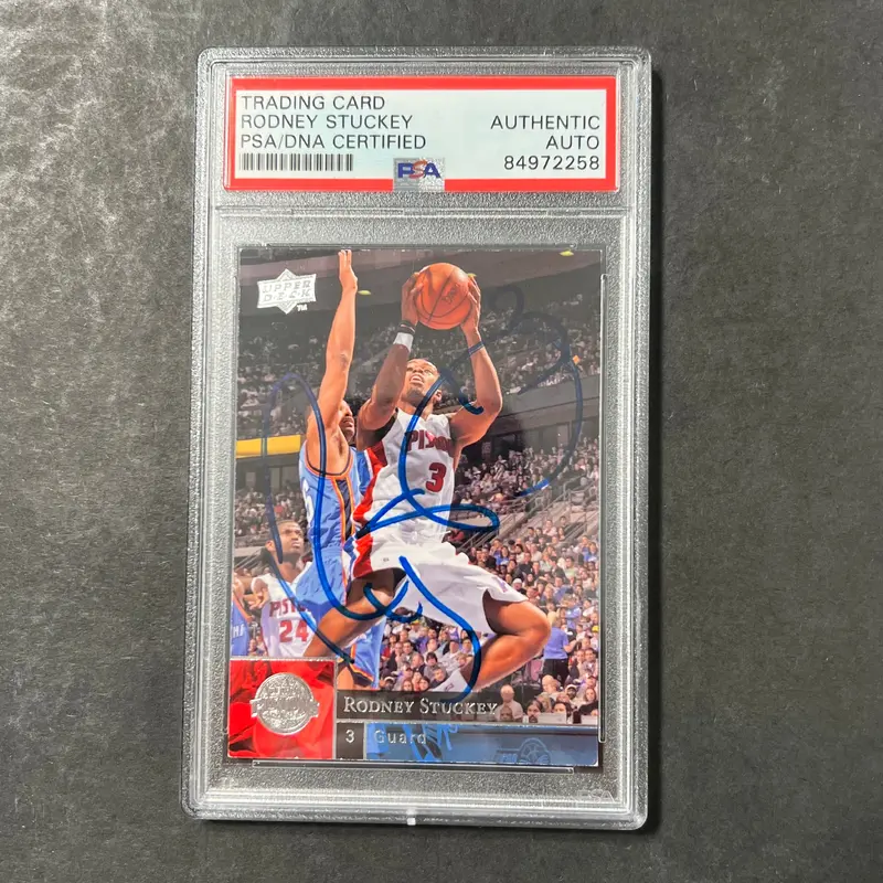 2009 Upper Deck #50 Panini Rodney Stuckey Signed Card AUTO PSA Slabbed Pistons