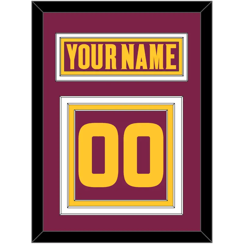 Arizona State Hockey Nameplate & Number (Back) - Road Maroon (2021-2023) - Triple Mat 2