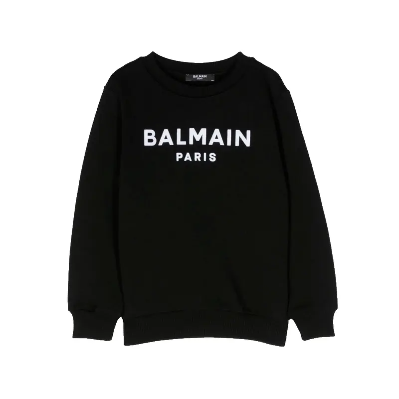 BALMAIN WOMEN BALMAIN SWEATHSIRT LOGO BLK BT4Q80 930BC