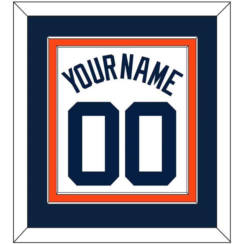 Detroit Name & Number - Home White (1972-2017) - Double Mat 3