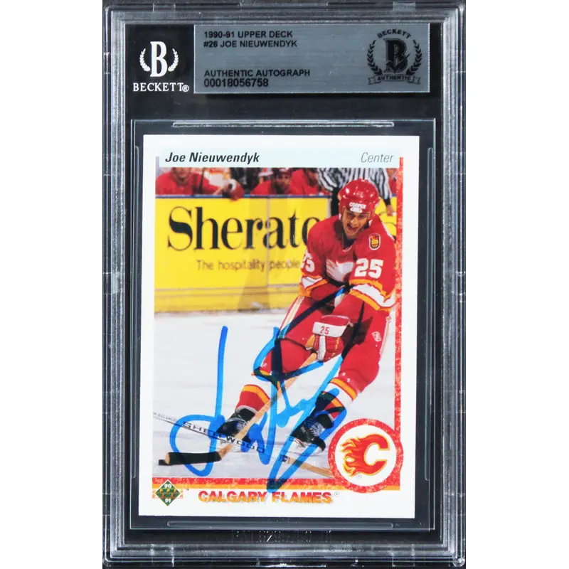 Flames Joe Nieuwendyk Authentic Signed 1990 Upper Deck #26 Card BAS Slabbed