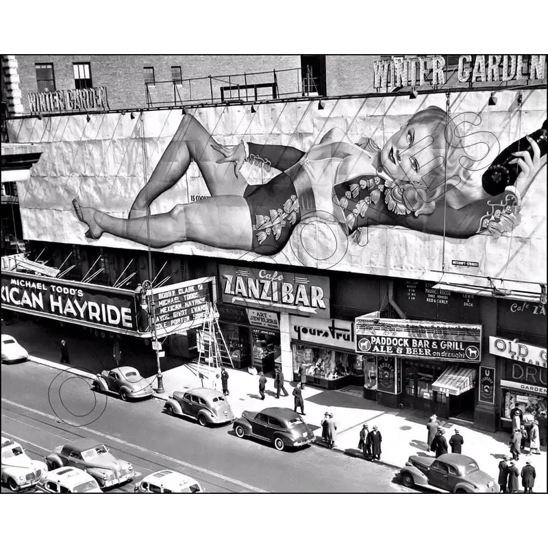 1944 Alberto Vargas 8X10 Photo - Pinup Billboard New York Broadway - 2415