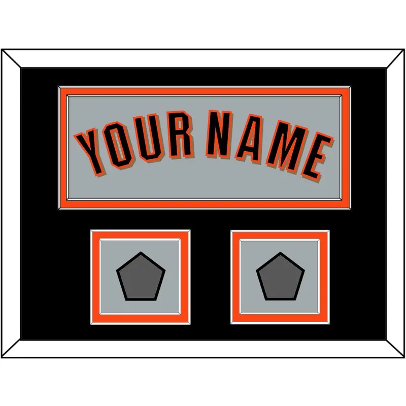 San Francisco Name & 2 World Series Jersey Patches - Road Gray (2010-2021) - Double Mat 5