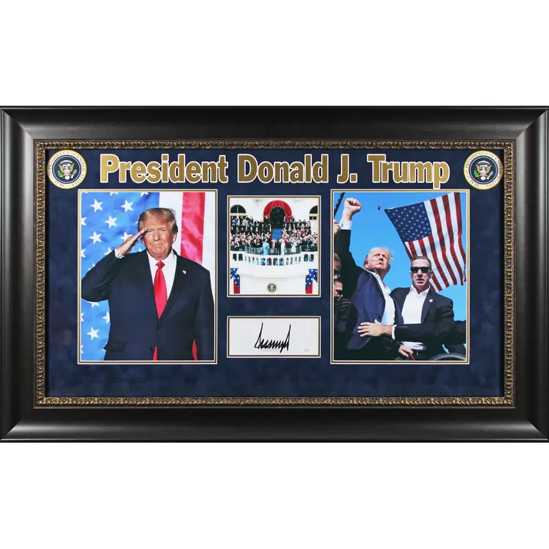 Donald J. Trump Authentic Signed & Framed Cut Signature Autographed JSA