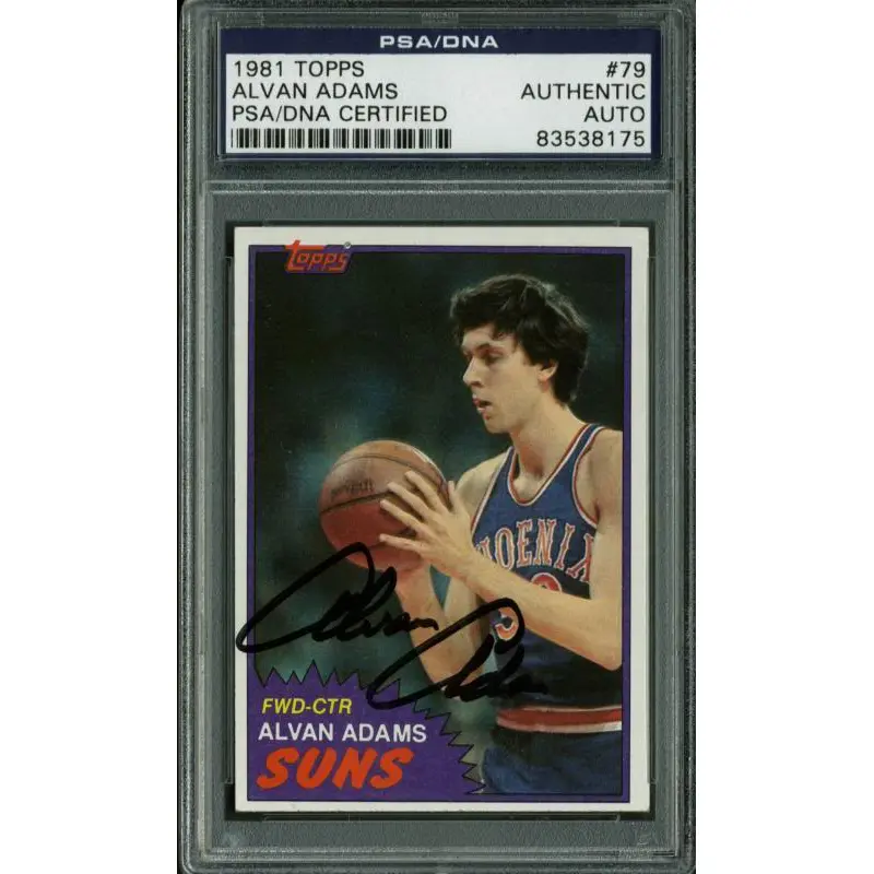 Suns Alvan Adams Authentic Signed Card 1981 Topps #79 PSA/DNA Slabbed