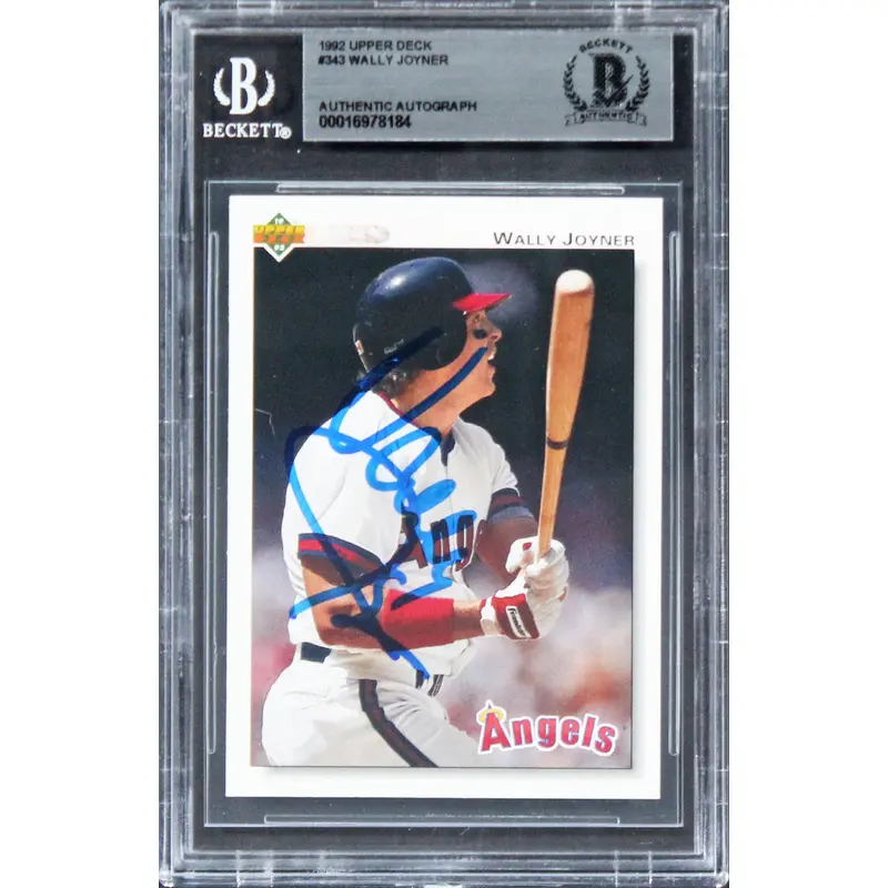 Angels Wally Joyner Authentic Signed 1992 Upper Deck #343 Card BAS Slabbed