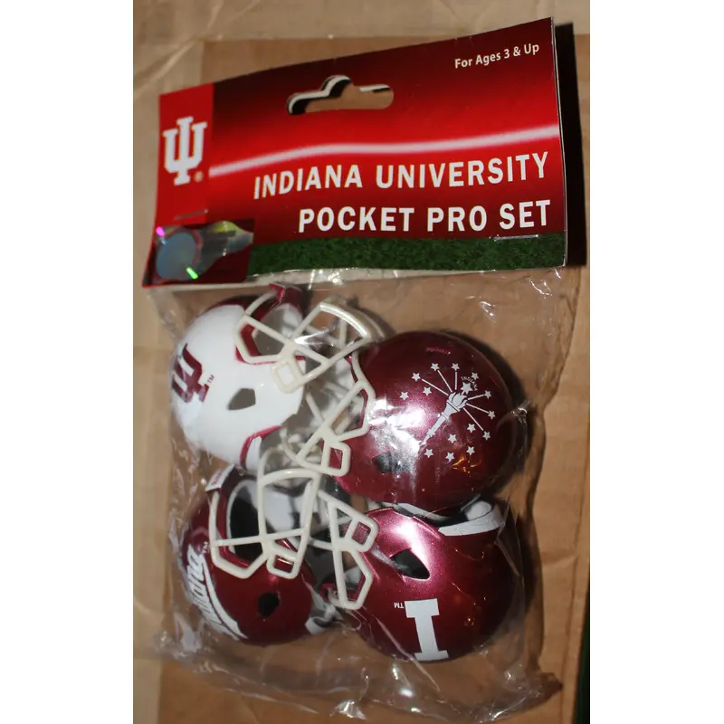 Indiana University 4 Custom Micro Pocket Pro Football Helmet Set