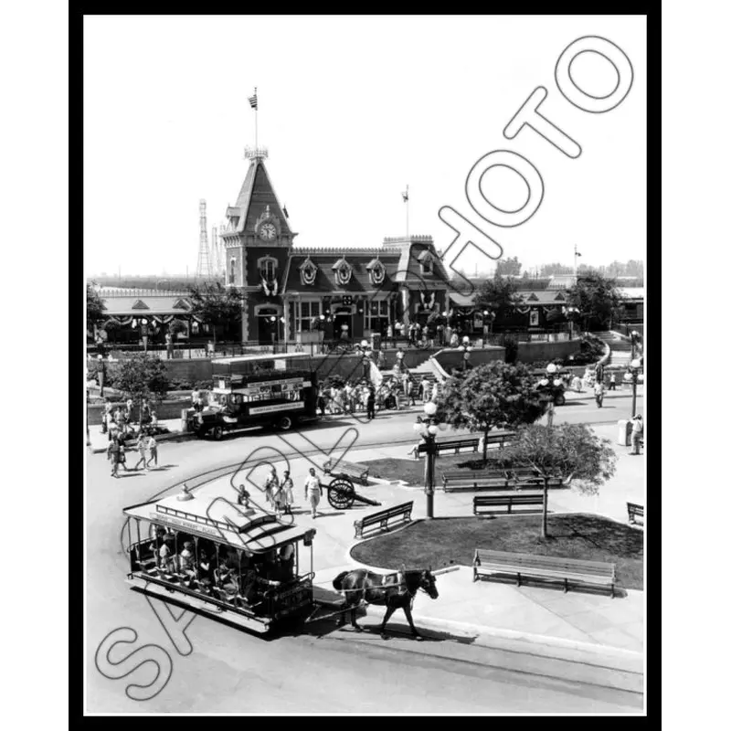 1966 Disneyland Town Square 8X10 Photo - Train Station - 2479
