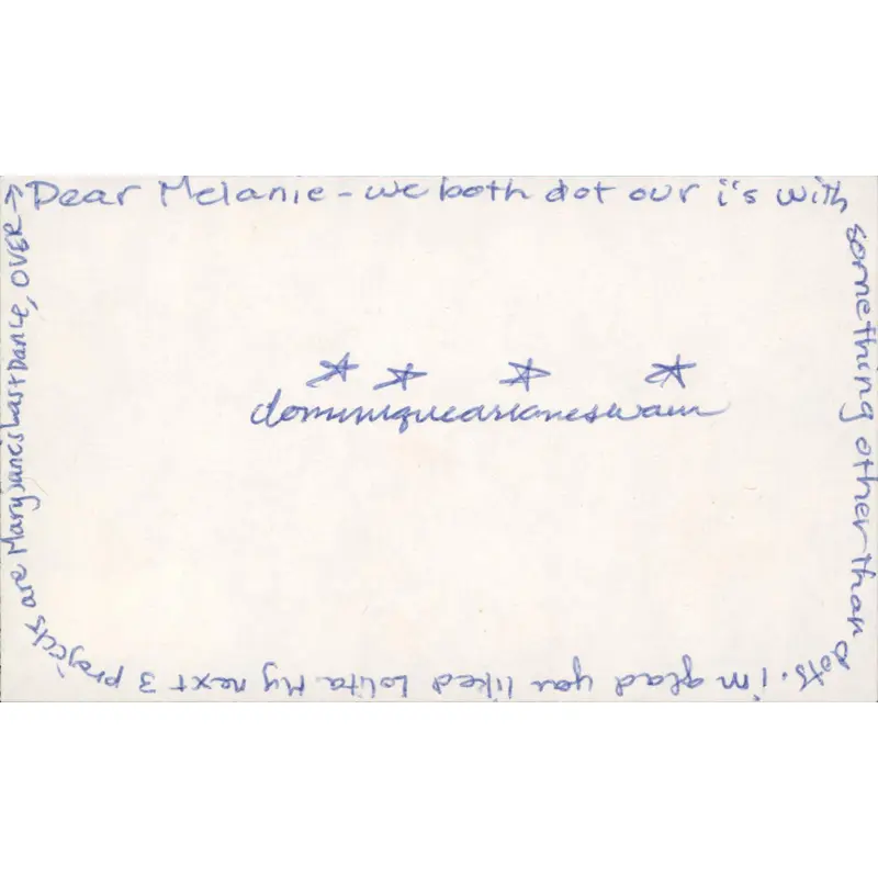 Dominique Swain Lolita Authentic Signed 3x5 Index Card Autographed BAS #BS29371