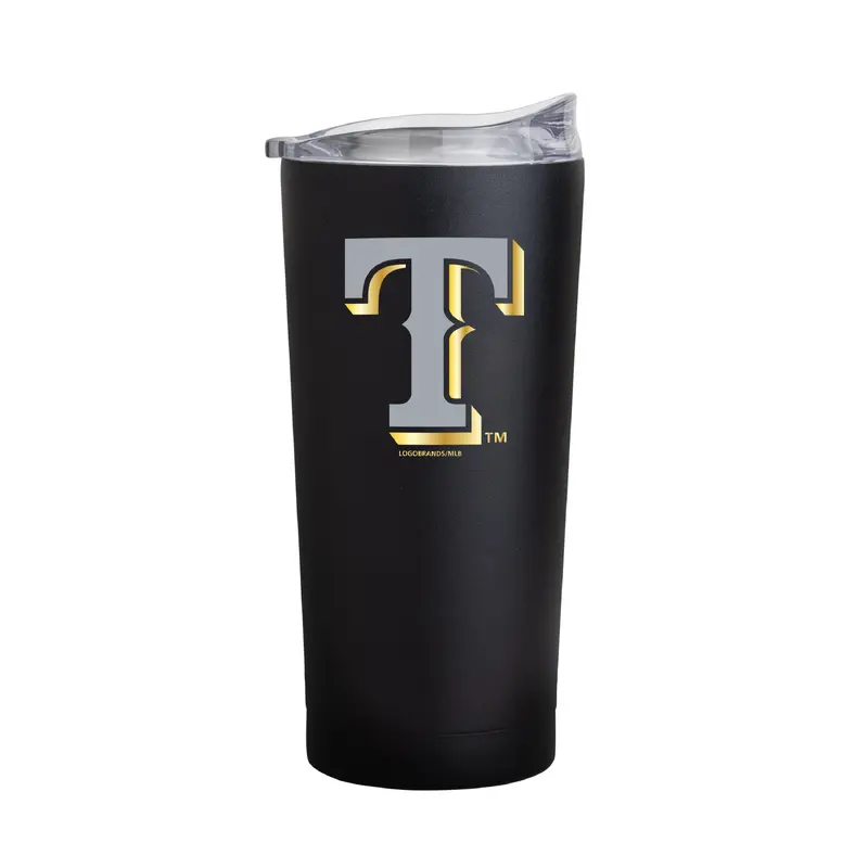 Texas Rangers 20oz Foil Black Powder Coat Tumbler