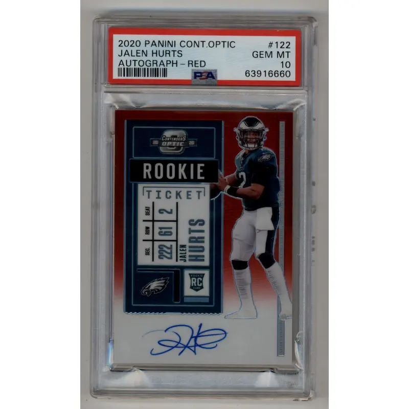 Jalen Hurts 2020 Contenders Optic Red 013/199 PSA 10 Gem Mint
