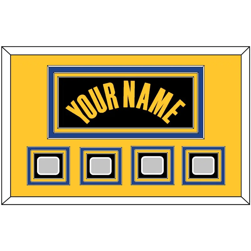 Golden State Name & 4 Finals Patches - Black City (2021-2022) - Triple Mat 4