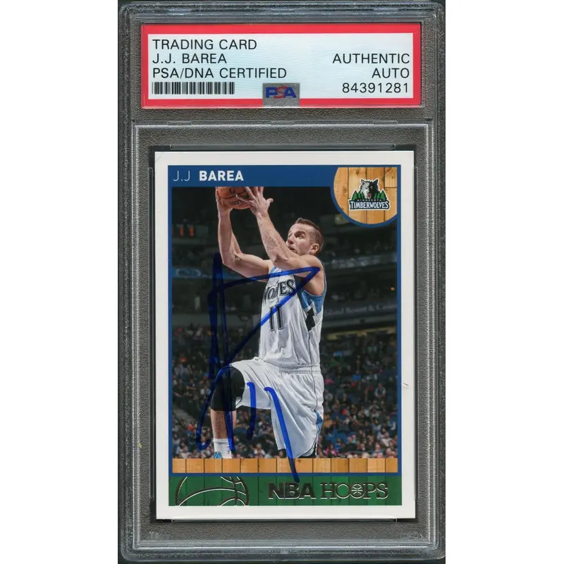 2013-14 NBA Hoops #132 JJ Barea Signed Card AUTO PSA/DNA Slabbed Timberwolves