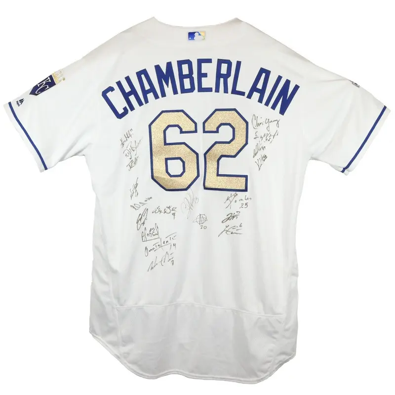 2015 Kansas City Royals World Series Champs Team Signed W.S. Jersey JSA COA