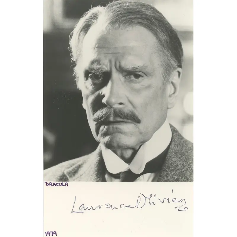 Laurence Olivier Dracula Authentic Signed 3.5x5.5 Photo Autographed BAS #BK43369