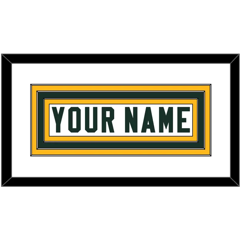 Green Bay Nameplate - Road White - Triple Mat 2