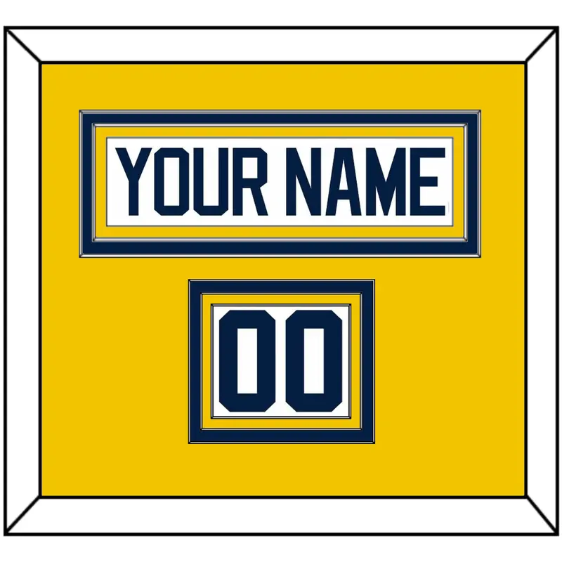 Michigan Hockey Nameplate & Number (Shoulder) - Home White - Triple Mat 3