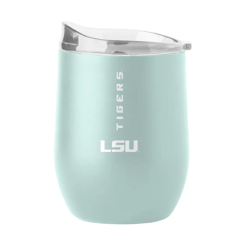 LSU 16oz Vertical Powder Coat Curved Beverage