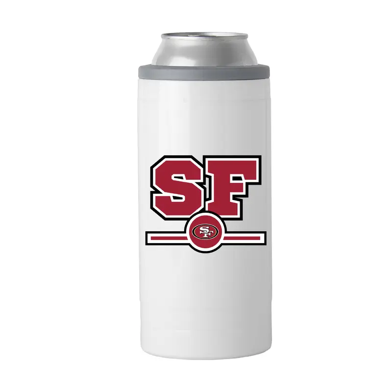 San Francisco 49ers Letterman 12 oz Slim Can Coolie