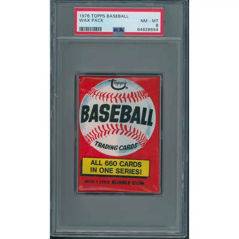 1976 Topps Baseball Unopened Wax Pack PSA 8 *8594