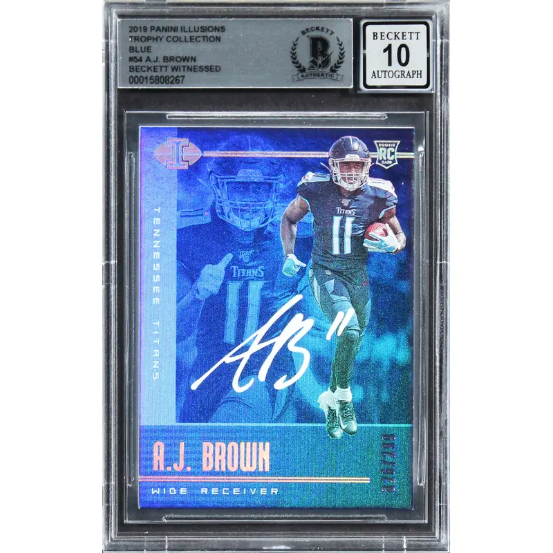 A.J. Brown Signed 2019 Panini Illusions TCB #54 RC#26/299 Card Auto 10! BAS Slab