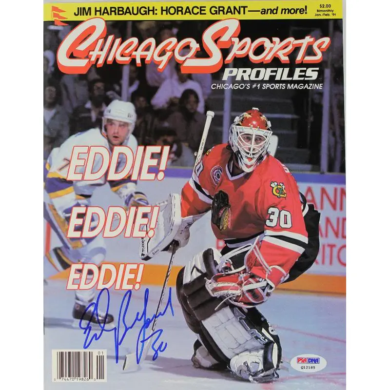 Blackhawks Ed Belfour Authentic Signed Chicago Sports Magazine PSA/DNA #Q12185